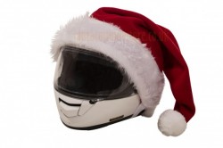 Santa's hat for motorcycle helmets