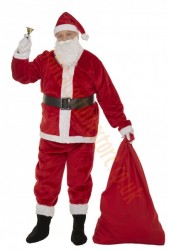 strong red plush Santa suit - belly boot covers bell - full set strong red plush Santa suit - belly boot covers bell - full set