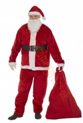strong red plush Santa costume - sack and glasses strong red plush Santa costume - sack and glasses