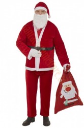 thin plush Santa suit set- sack and gloves thin plush Santa suit set- sack and gloves